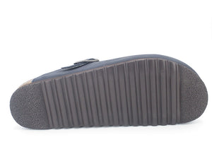 Ciabatta chiusa in pelle nabuk blu